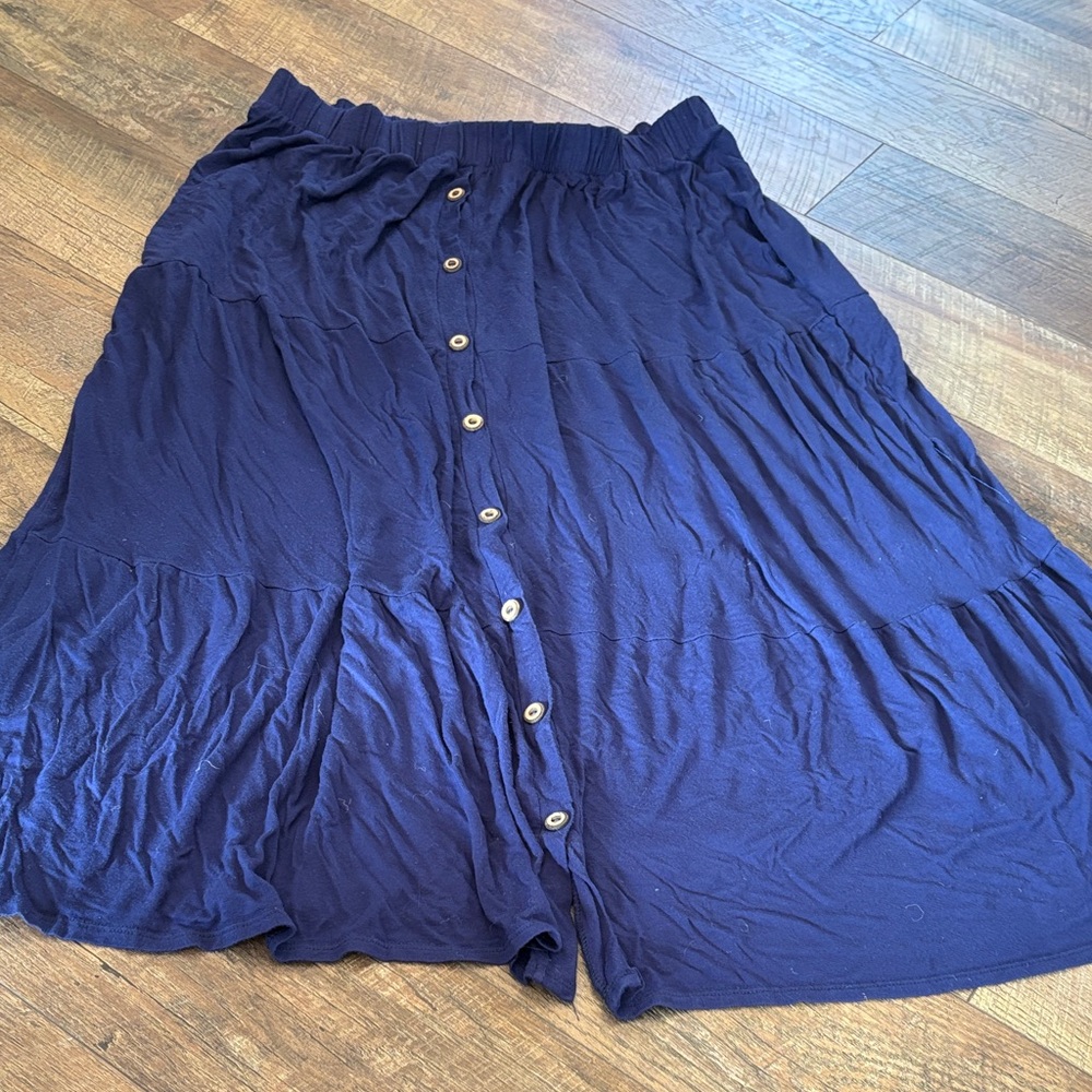 Hemish Navy Skirt